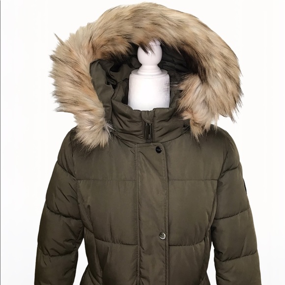 DKNY Faux-Fur Trim Hooded Women’s Parka/Coat - S - Picture 10 of 17